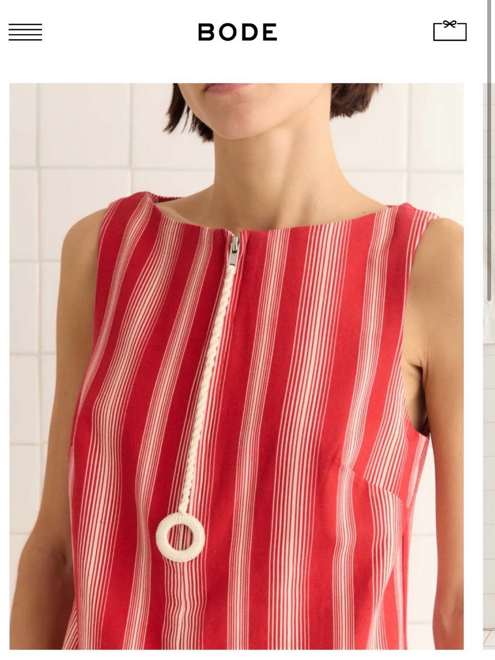 Red Striped Fringe Hem Shift Dress - Picture 8 of 16